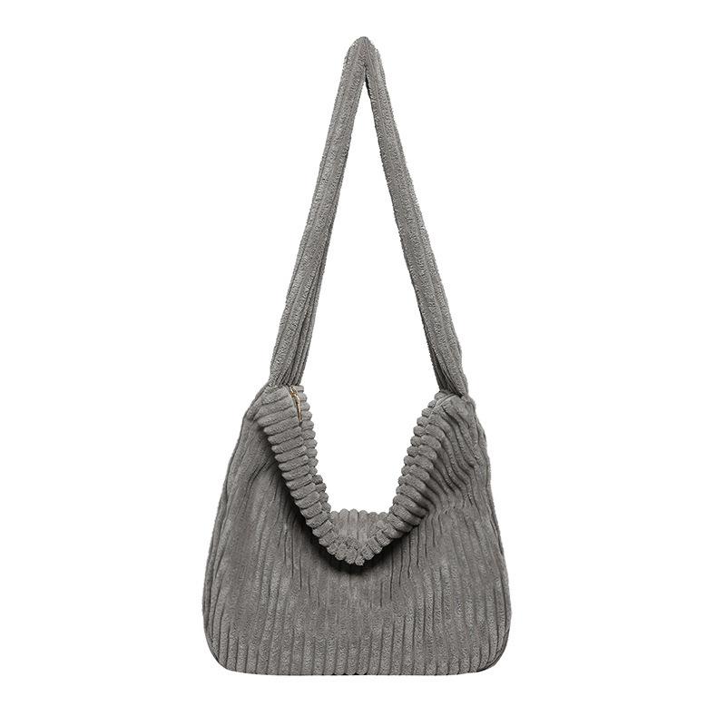 2025 Flannel Big Bag Women's Large-capacity Commuter Tote Bag Simple Autumn Shoulder Oblique Span Bag Corduroy