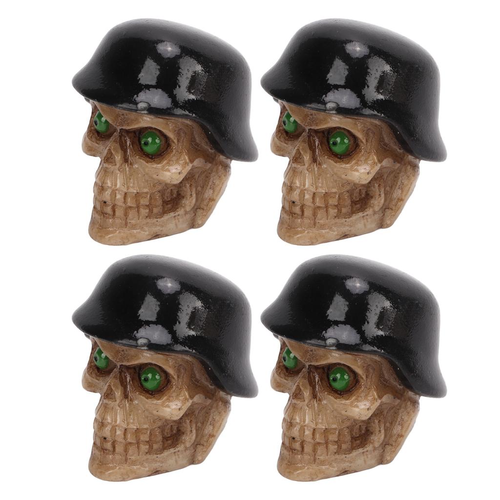 Sada 4 ks helmy Typ lebky Krytky dříku ventilku s gumovým kroužkem Univerzální pro auta Motocykly SUV