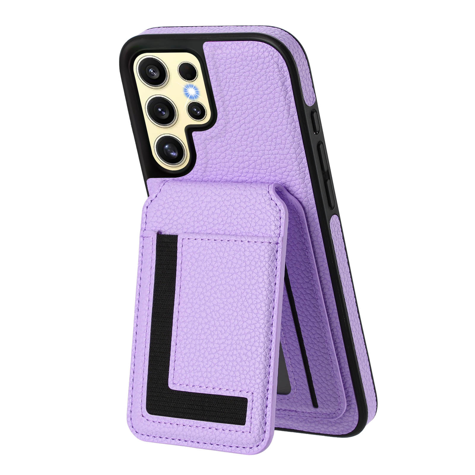 

Magsafe 2 в 1 съемный чехол-кошелек для iPhone 16 с держателем для карт, магнитный чехол-книжка из искусственной кожи с подставкой и отделениями для кредитных карт для Samsung Galaxy S25 S24 S23 Google Pixel 9A светло-фиолетовый