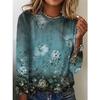 Vintage Floral Print Long Sleeved Women's T-shirts