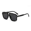 Retro Double Bridge Square T-Shaped Sunglasses - Unisex Trendy Large Frame Pilot Goggles