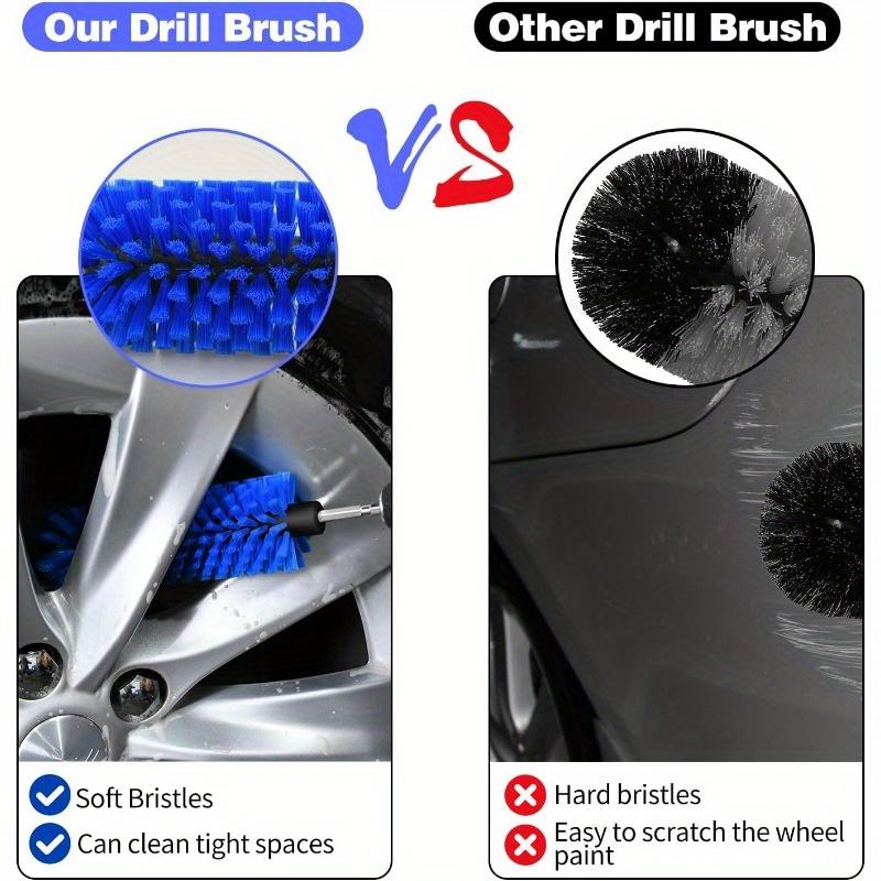Highly Dense Durable Drill Brush for Car Wheel Cleaning Rims Engines Exhaust Bottle 1 Pack