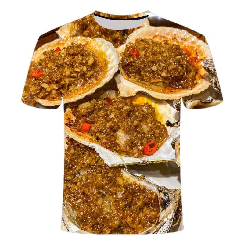 Barbecue Kebab Graphic T Shirt Men 3D Printed Night Market BBQ T-shirt Funny Short Sleeve Tee Shirts Casual