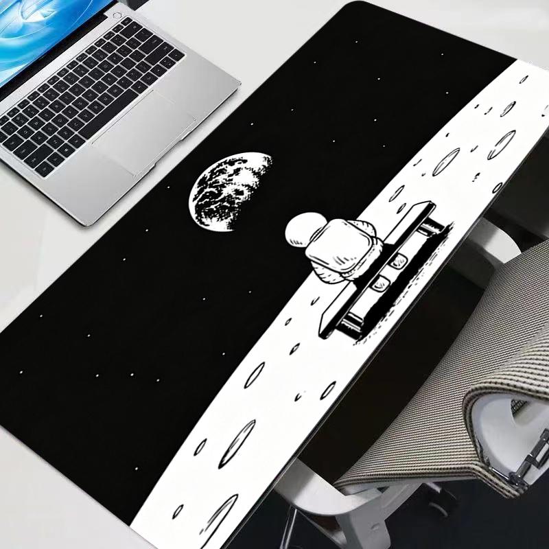 Office Mousepad Oversized Desk Mat Gamer Computer Mouse Pad PC Gaming Keyboard Pad astronauts Black and white Extended Mouse Pad