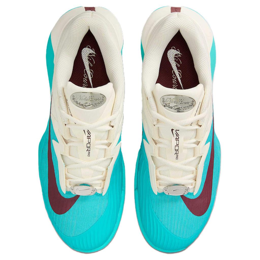 Nike Court Air Zoom Vapor Pro 3 Premium HC Dusty Cactus Dark Team Red Damesneakers Blå Blekhvit Metallisk-Sølv HJ6641-300