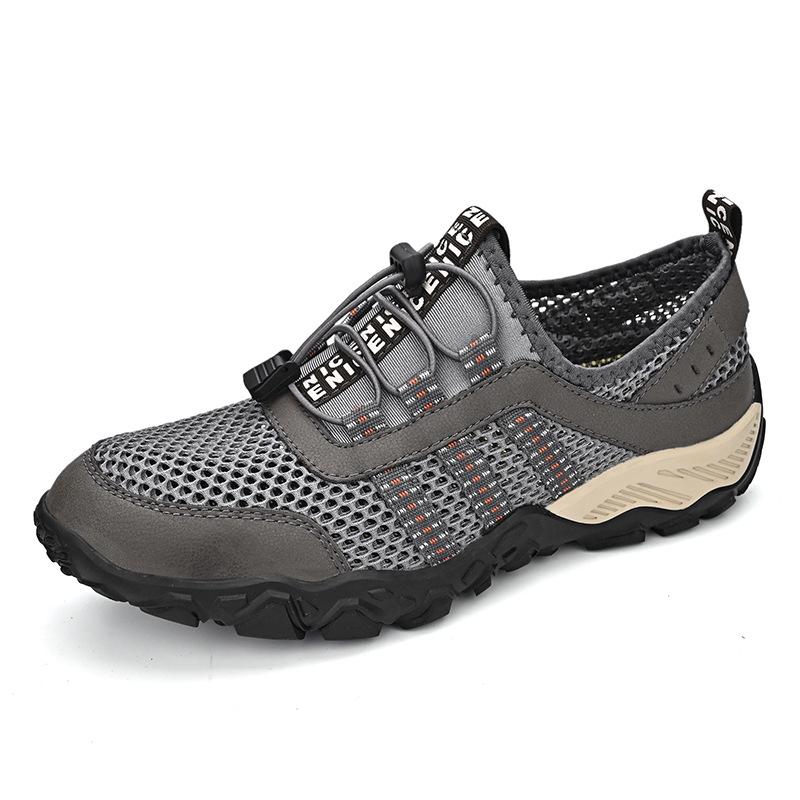 2024 Summer Breathable Mesh Men's Shoes Hollow Out Casual Anti Slip Mountaineering Outdoor Mesh Shoes