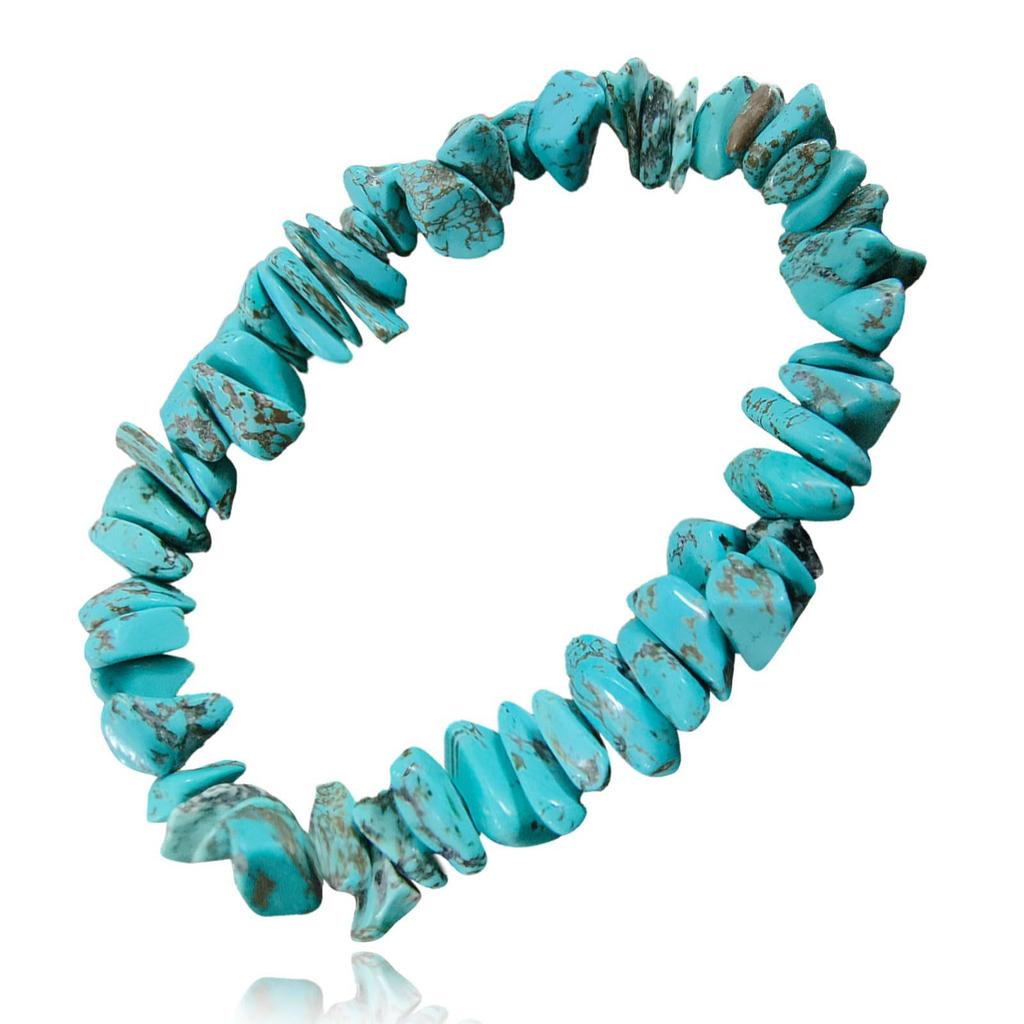 Natural stone gravel bracelet, natural crystal chalcedony beaded elastic rope bracelet, incentive gift, fluorite gravel bracelet.