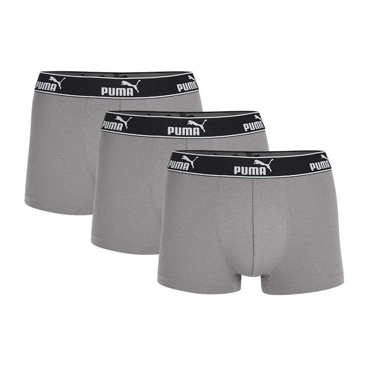 Puma Einfarbige Boxerbriefs für Sport und Freizeit mit Buchstabenlogo Herrenunterwäsche Hellgrau 591520002-400