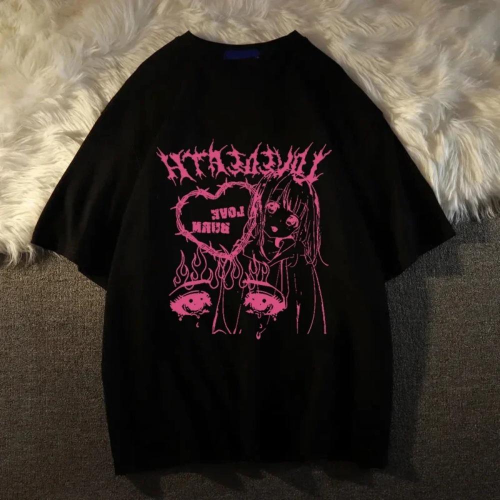 Harajuku T-shirt Women Anime T-shirt Clothes Summer Pattern Tops T-shirt Women Japanese Streetwear Women's Clothing Fashion