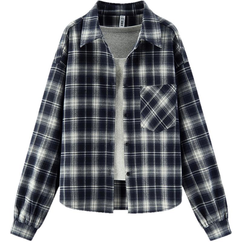 Женский комплект из двух предметов Semir: клетчатая рубашка и жилет M