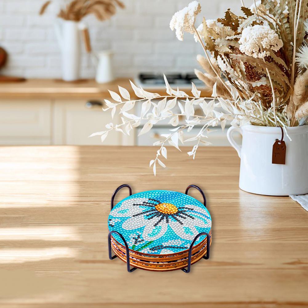 DIY Mehrfarbiges Diamond Painting Untersetzer-Set Multifunktionale Langlebige Tassenunterlage für Trinkgeschirr