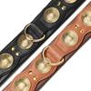 Durable Leather Dog Collar Cool Spiked Studded Collars for Medium Large Dogs Genuine Leather Pet Collar Pitbull  Bulldog Brown