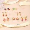 Spring and Summer Mori Mini Zircon Pearl Flower Earrings Color Design Butterfly Tassel Versatile Earrings Stud Earrings