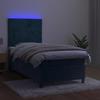 Maison Exclusive - Sommier à lattes de lit avec matelas et LED Bleu foncé 90x200cm