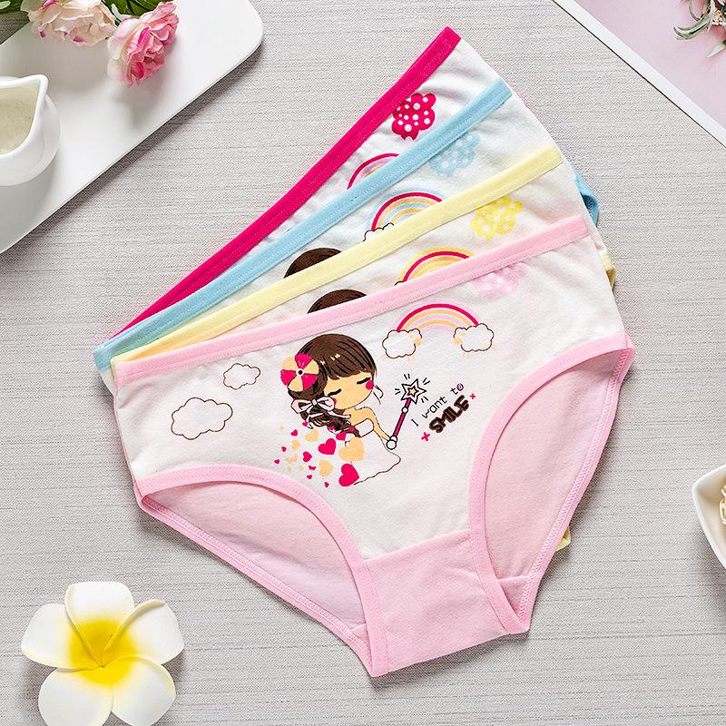Cotton Cartoon Girls' Briefs for Toddlers and Babies
