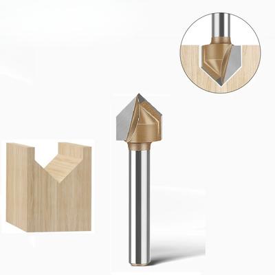 Engraving Milling Cutter, Woodworking Carving Cutter 1/4" 6mm Shank 90-Degree V-Shaped Router Bit