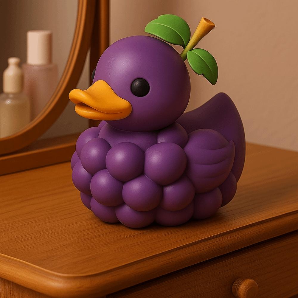Resin Duck Figurine Cartoon Miniatures Ornament Desktop Decoration Fruit Duck Statue  Model Toy