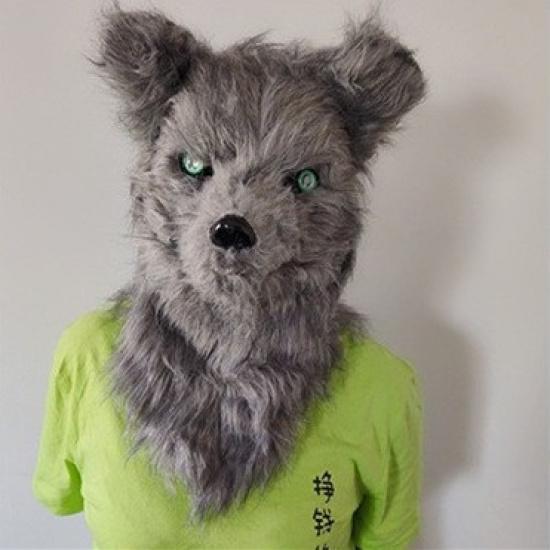 Halloween-Requisiten Plüschtier-Maske Cosplay Horror blutige Kaninchen Husky Wolf Maske mit beweglichem Mund