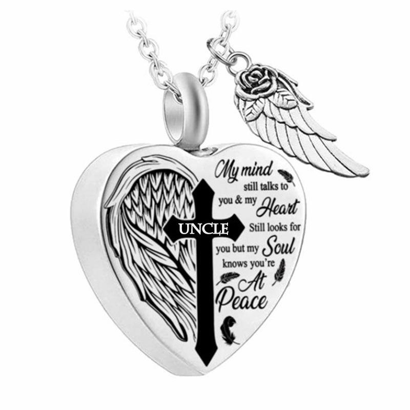 

Stainless Steel Heart Pendant Cremation Urn Necklace for Relatives & Pets