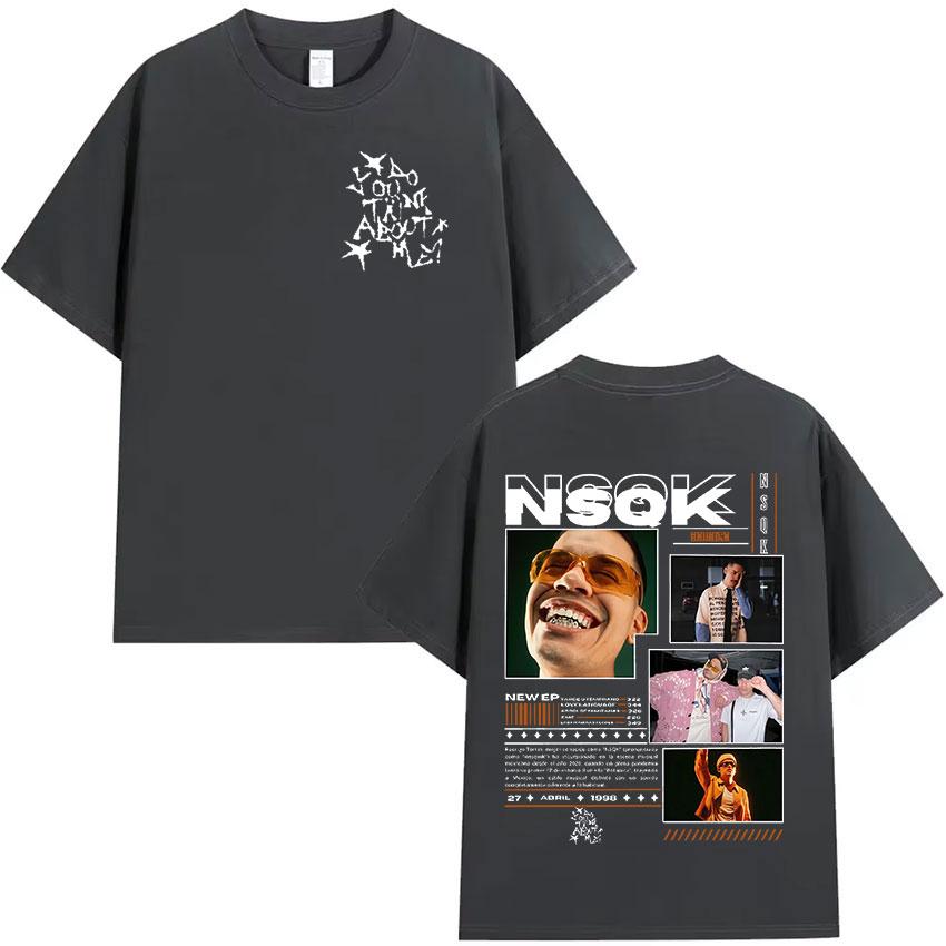 2025 Summer Rapper NSQK Tour Graphic Unisexs Retro Fashion Short Sleeve Tshirts Unisex Hip Hop 100 Pure Cotton Printed Tshirt