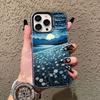 Moon Starry Sky Moonlight Night Scene Laser Phone Case For iPhone 14 15 Pro Max Plus 11 13 12 Mini 16 Pro Max Shockproof Covers