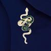 Unique Snake Brooch Crystal Metal Snake Badge Pin For Various Outfit Formal Event Chinese New Year Celebration Jewelry