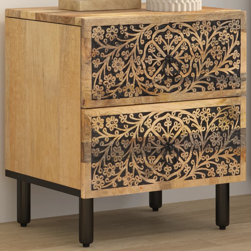 Nightstand 40 X 33 X 46 Cm Solid Mango Wood