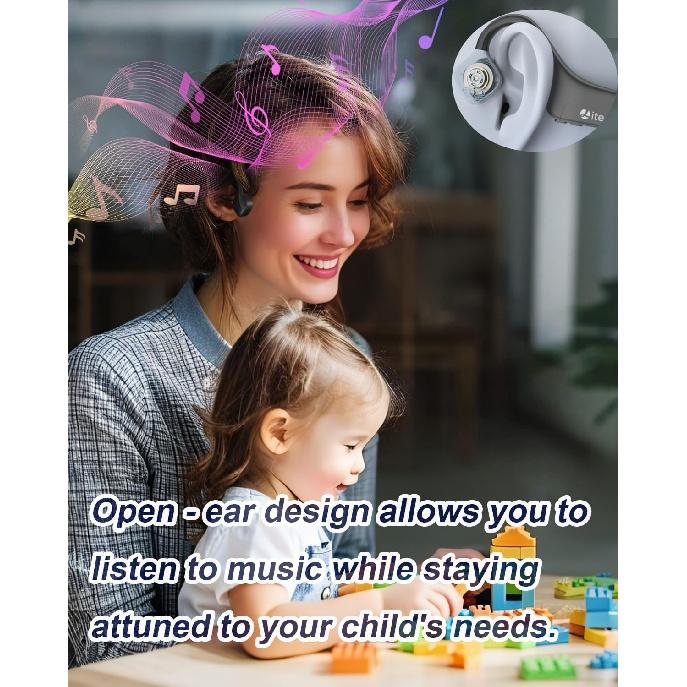 Bone Conduction Headphones Open-Ear Bluetooth 5.0, IP65 Waterproof Wireless Sport Headset with 8H Playtime, Secure Fit for Running/Cycling/Gym, HD