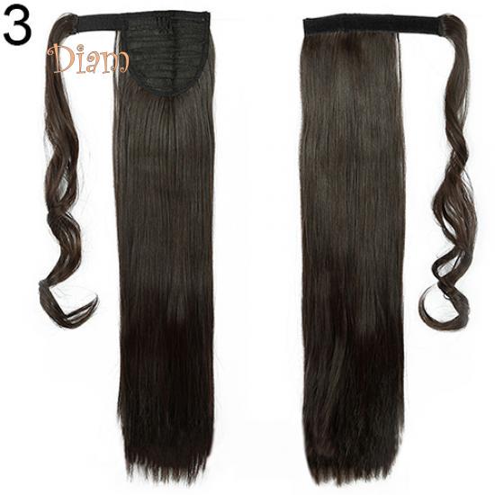 Tenfyer Women's Girl's Long Straight Wavy Ponytail Wigs Clip in Pony Tail Hair Extensions