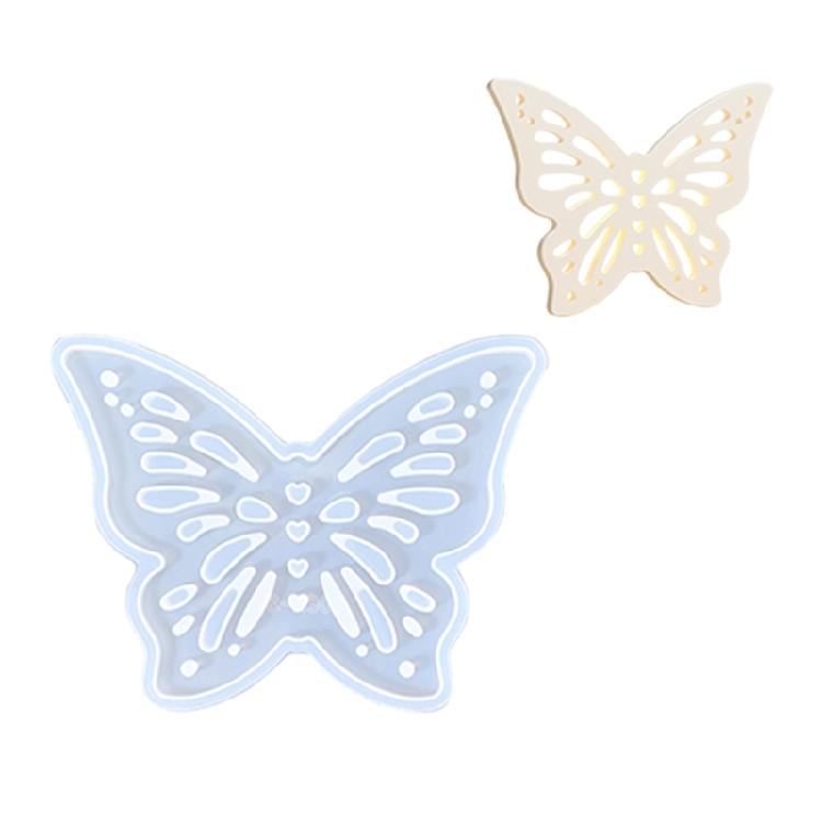 Hollowed Butterfly Heart Silicone Candle Stand Molds for Epoxy Resin Candle Holder Tealight Holder Gypsum Decoration