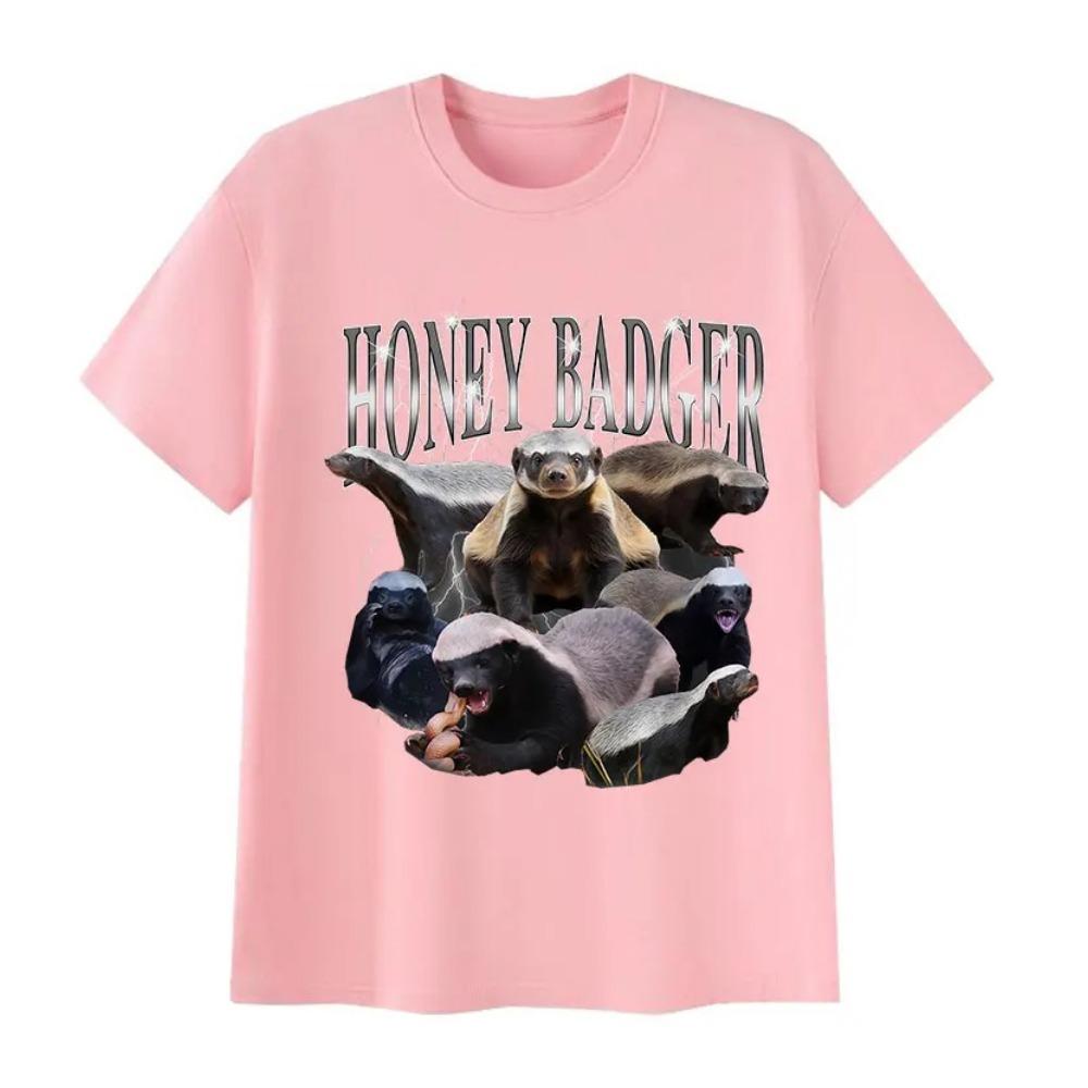 

Honey Badger Funny Meme T Shirt Men s Women Vintage Fashion Cotton Short Sleeve T-shirts Oversized Clothing T-shirt 3XL