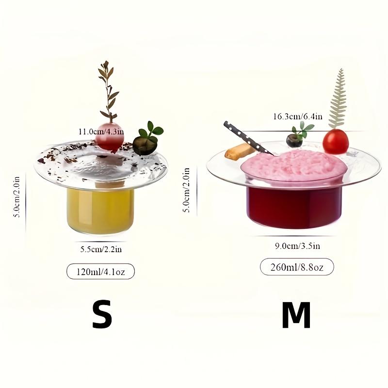 Minimalist Clear Glass Dessert Bowl Hat Shape Kitchen Cup & Plate for Ice Cream Yogurt Pudding Home Cafe Party Table Decor Gifts