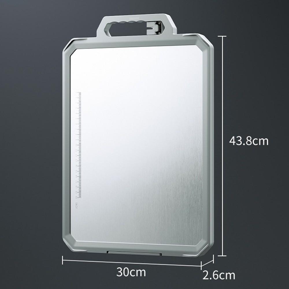 Double Sided Chopping Board Stainless Steel Anti-Slip Cutting Board Multifunctional with Sharpener Chopping Block