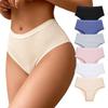 Women Adult Mid Waist Combed Cotton Breathable Solid Triangle Underwear Panties