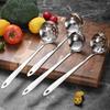 Sandblasted Stainless Steel Flower Pattern Large Slotted Hot Pot Soup Ladle