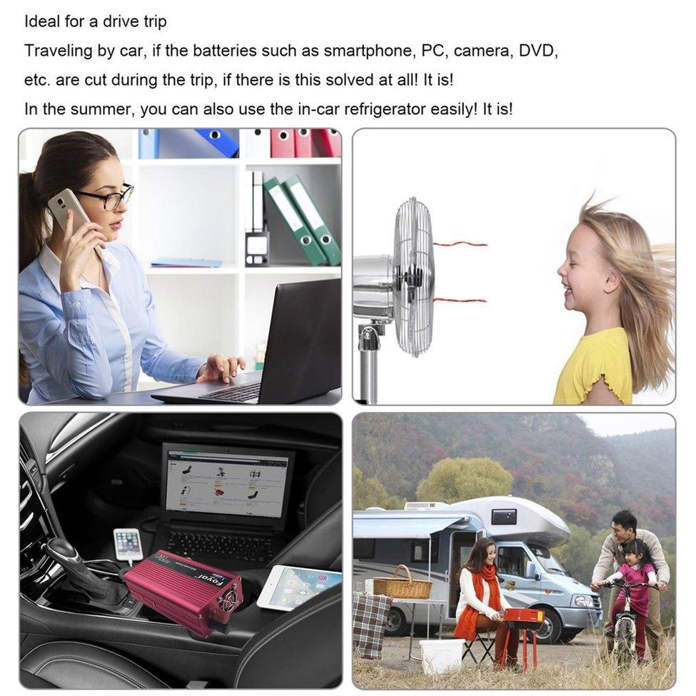4000/5000W Peak Car Power Inverter Voltage Transformer Converter Car Inverter Solar Inversor DC12/24V To AC110V/220V