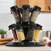 Rotating Seasoning Rack 12-Jar Seasoning Storage Holder Kitchen Condiment Organizer for Cabinet Restaurant Pantry Countertop