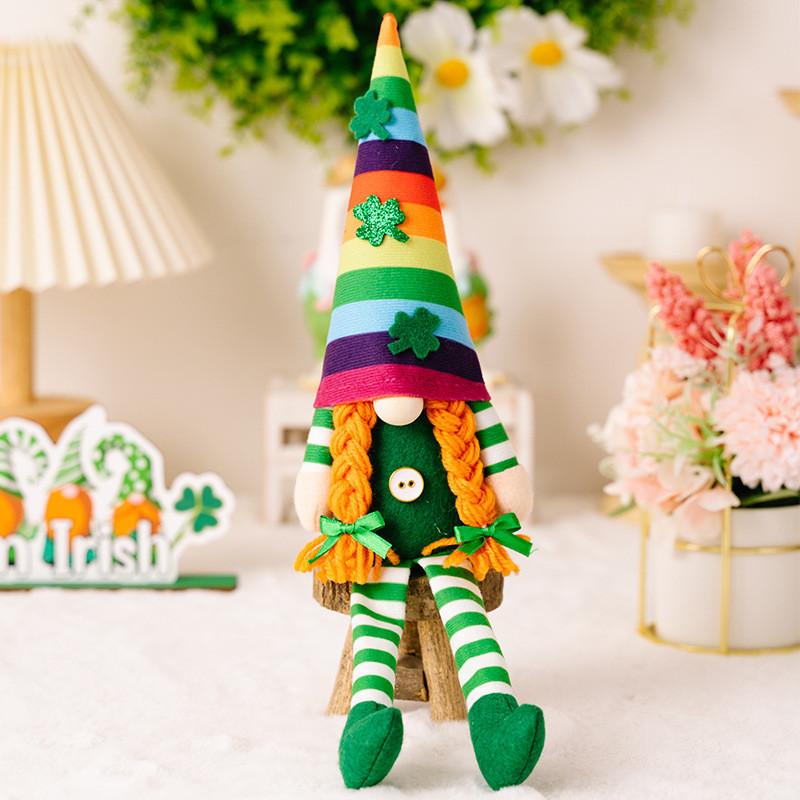 Festive Patricks Saint Day Decor With Unique Faceless Doll And Hanging Legs
