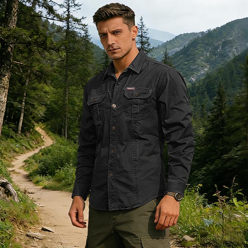 Summer Tactical Shirt Men's Breathable Long Sleeved Work Shirt