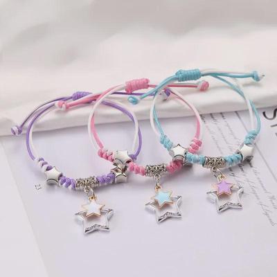 Koreanische Studentin Freundin Dreiteiliges geflochtenes Freundschaftsarmband-Set – Niedliches und einfaches handgefertigtes Design