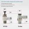 Throttle Speed Control Valve with AS1201F-M5-04A Pneumatic PU Air Hose Connector, Models AS2201F-01-2-06SA/08SA.