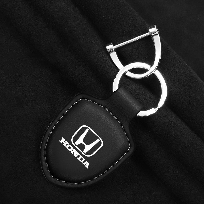 PU Leather Car Keychain Key Decoration Ring Anti-Loss Pendants For Honda Civic Accord Fit City Vezel CR-V Odyssey Pilot Jazz HRVOW3