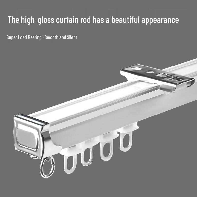 OIMG Straight Curtain Track Rod, Single Top Mount, 0.6m (3-Pack)