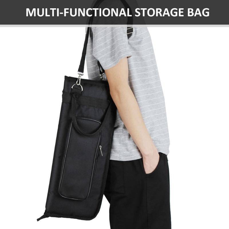 Drum Sticks Gig Bag Waterproof Drum Accessories Storage Drum Stick Mallets Carry Bag Drumstick Bag with External Pocket