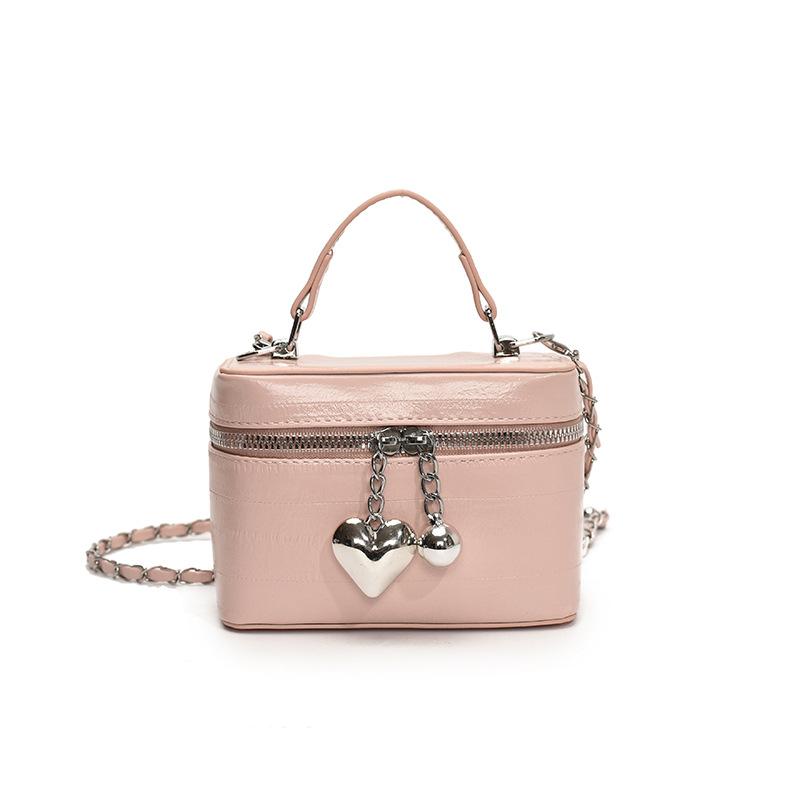 New Fashion Chain Portable Box Bag Women's Messenger Bag Solid Color Shoulder Bag