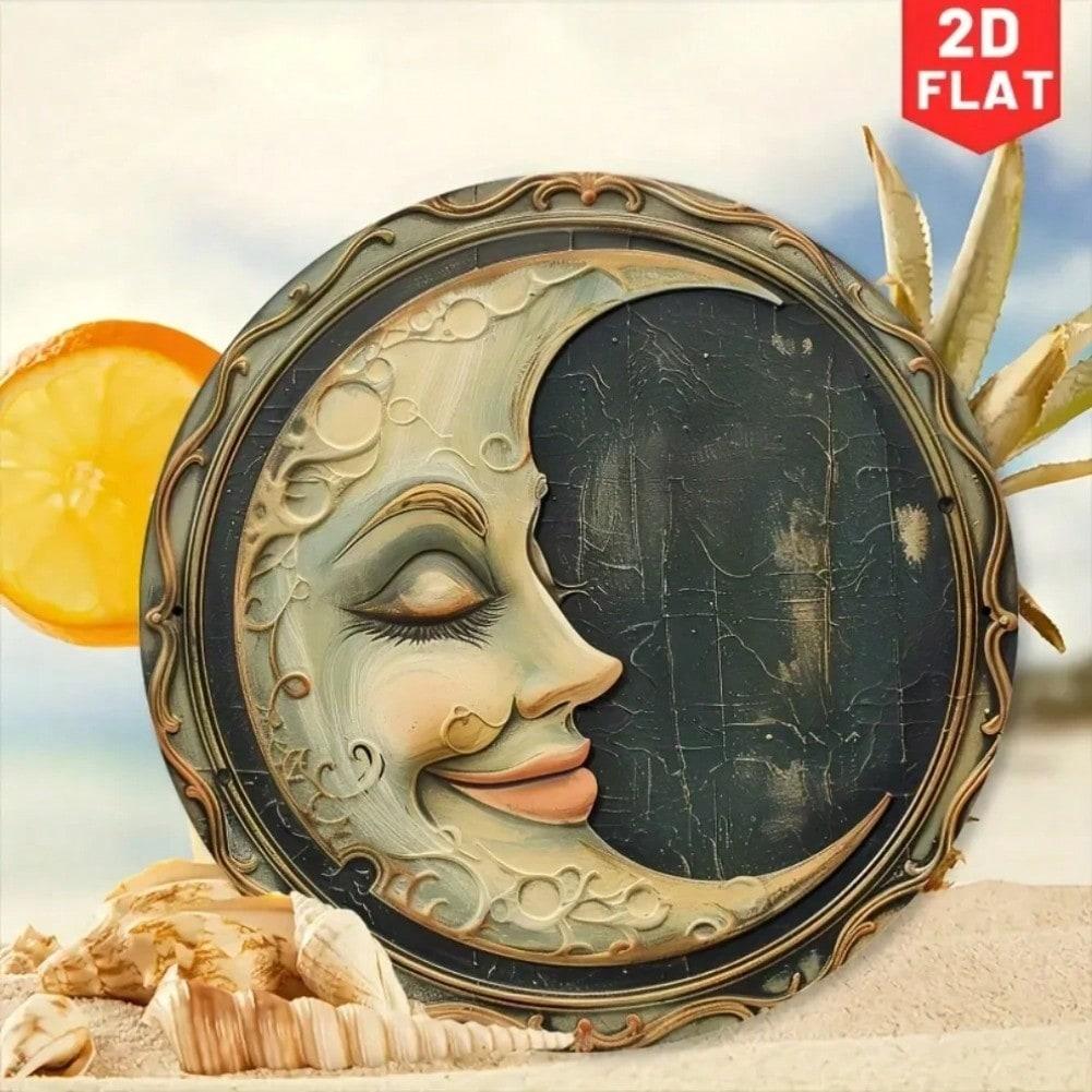 

Metal Tin Sign Smiling Moon Vintage Wall Decor 8x8 Inch Home Cafe Garage Art 20x20 різнокольоровий
