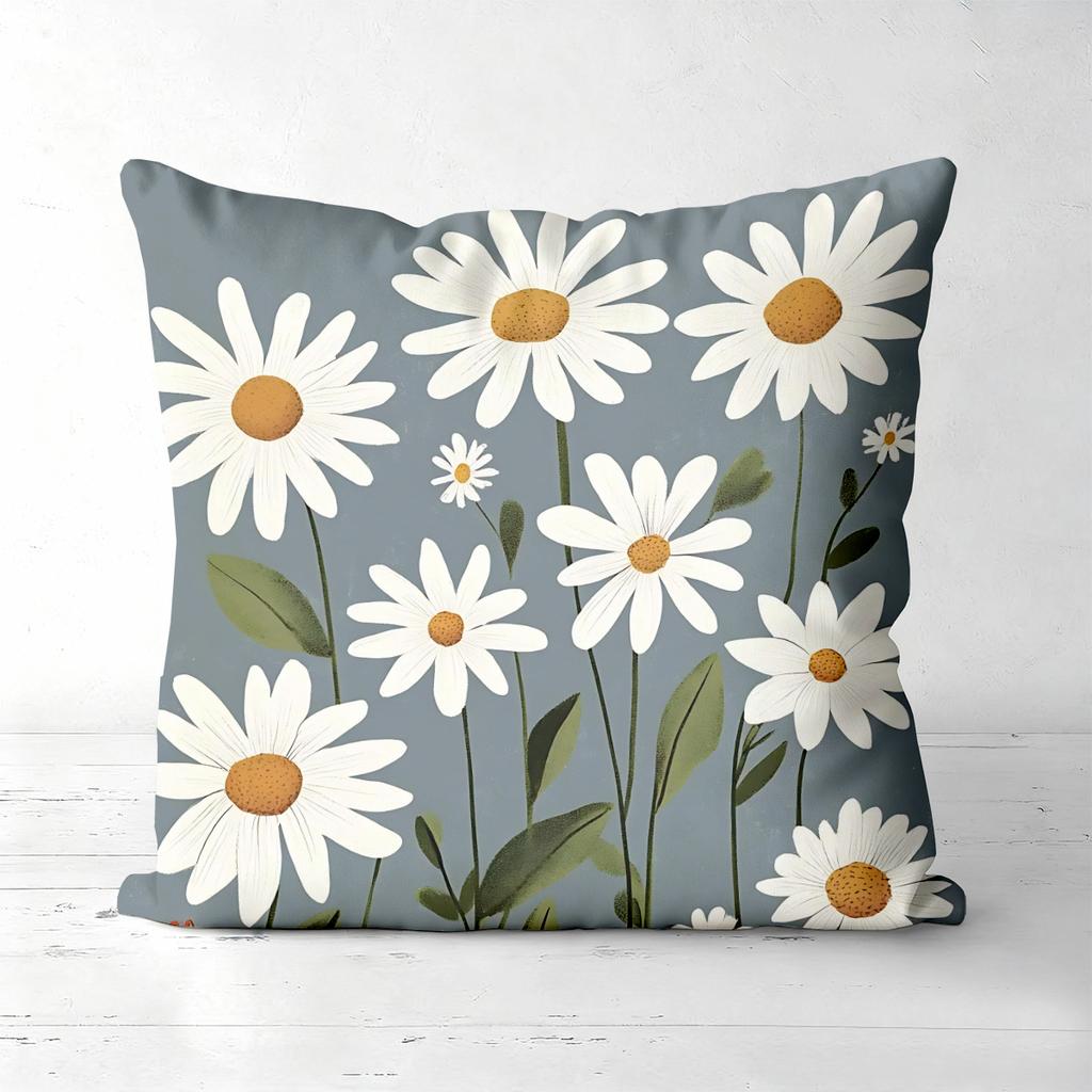 Pieces Boho Daisy Floral Throw Pillow Covers Farmhouse Decor Pattern Cushion Cover Suitable for Sofa Bedroom Car Pillow Cover