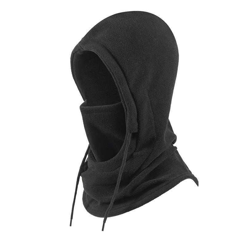 Balaclava d'hiver Capuche en tricot Unisexe Masque chaud coupe-vent avec cordon de serrage Casque de moto pour le ski et le froid Bonnet chaud en tricot