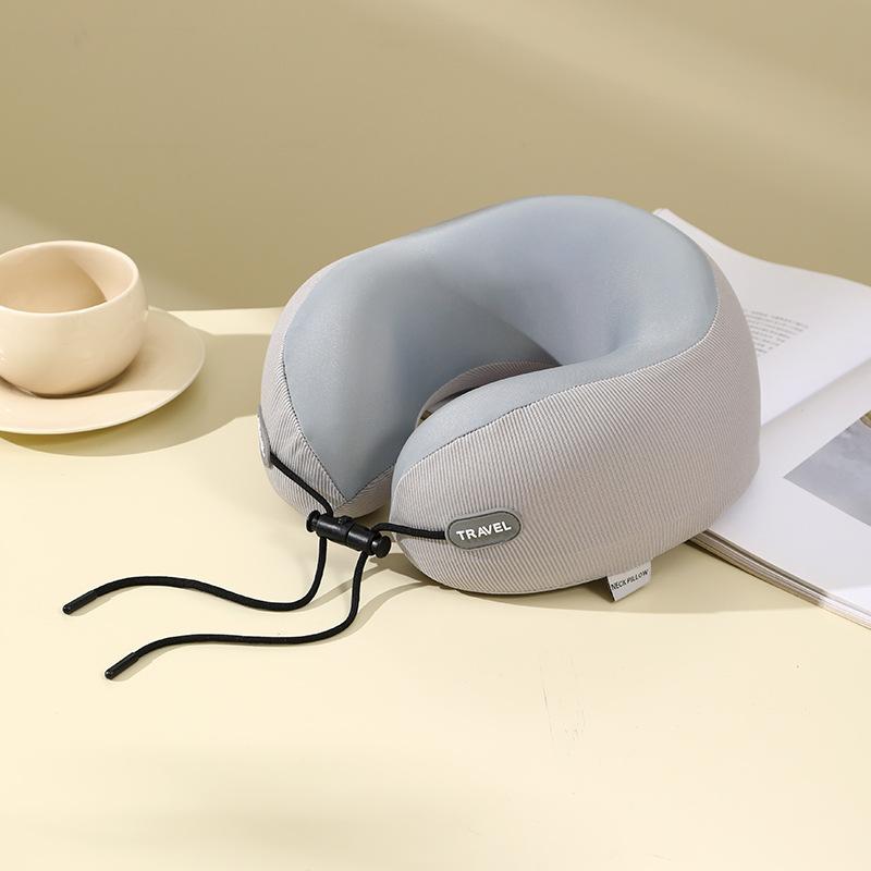 Memory cotton neck pillow travel afternoon sleep high speed rail plane neck pillow milk silk curve pillow светло-серый