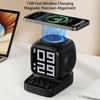 Wireless Charger Stand Retro Pixel Art Bluetooth Portable Speaker Alarm Clock LED Display Board Cute Gift Home Light Decoration